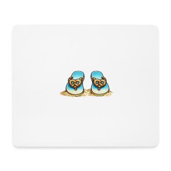 Blue Pretzel Bow Beach Flip-Flops - Mousepad (Querformat) - Weiß - Vorne