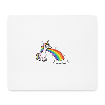 La licorne crache de l’arc-en-ciel dans les nuages - Tapis de souris (format paysage) - blanc - Devant
