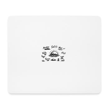 Sonnenaufgang Natur Zeichnenstil - Mousepad (Querformat) - Weiß - Vorne