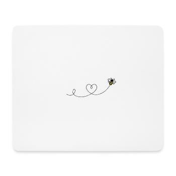 Bee and Heart on the Trajectory - Mouse Pad (horizontal) - white - Front