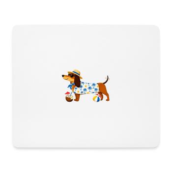 Beach Dachshund Hawaii - Mouse Pad (horizontal) - white - Front