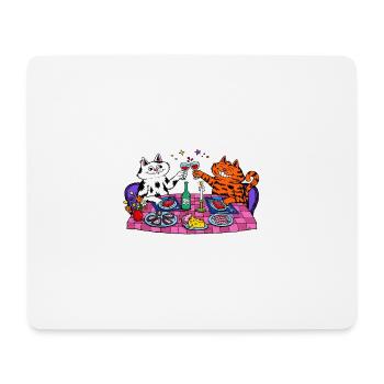 Soirée de dîner de chats Splendeur - Tapis de souris (format paysage) - blanc - Devant