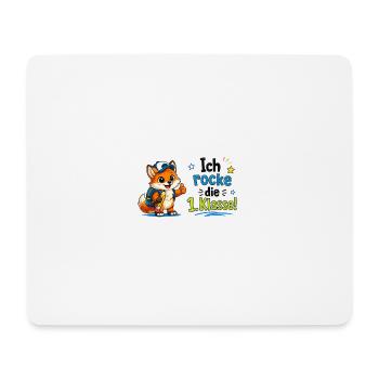 Ich rocke die 1. Klasse Fuchs - Mousepad (Querformat) - Weiß - Vorne