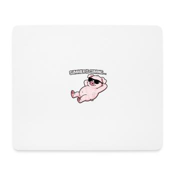 Summer Pig Relax with sunglasses - Mouse Pad (horizontal) - white - Front