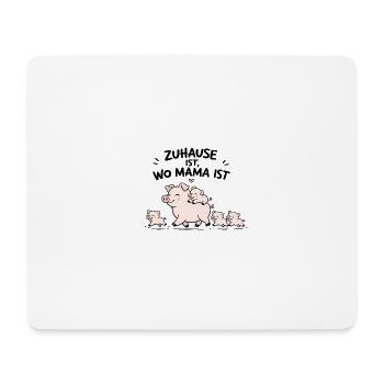 Kuschelige Schweinefamilie – Familienliebe - Mousepad (Querformat) - Weiß - Vorne