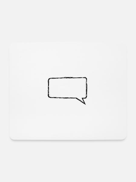 Sprechblase_Grunge_Eckig - Mousepad (Querformat) - Weiß