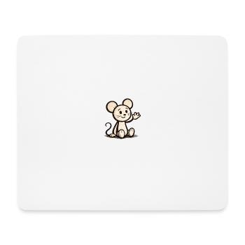 Kuschelige Maus winkt - Mousepad (Querformat) - Weiß - Vorne