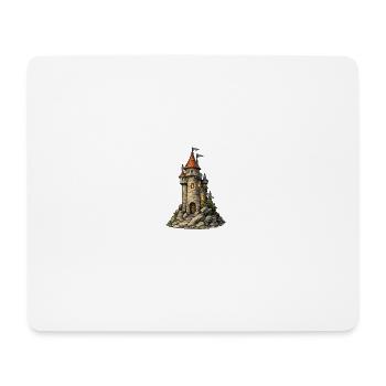 Burgturm am Felsen - Mousepad (Querformat) - Weiß - Vorne