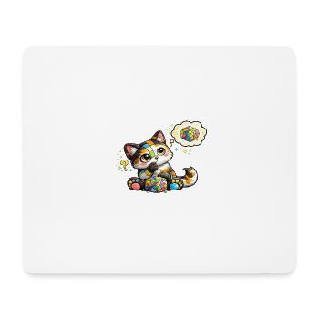 Katzenmosaik Traumkatzchen - Mousepad (Querformat) - Weiß - Vorne