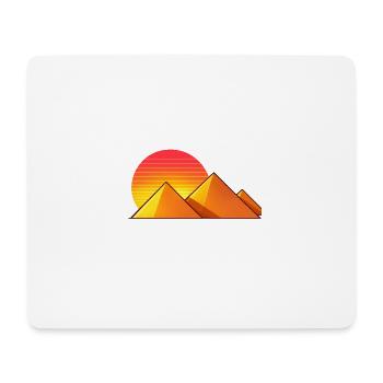 Sonnenuntergang über goldenen Pyramiden - Mousepad (Querformat) - Weiß - Vorne