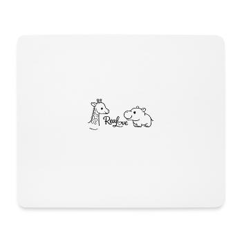 Giraffen und Nilpferd: Wahre Liebe - Mousepad (Querformat) - Weiß - Vorne