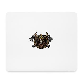 Viking Schädel mit Äxten Emblem - Mousepad (Querformat) - Weiß - Vorne