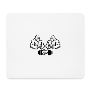 Doppelte Muskelhelden Silhouette - Mousepad (Querformat) - Weiß - Vorne