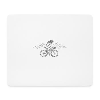 Bergfahrer auf Mountainbike - Mousepad (Querformat) - Weiß - Vorne