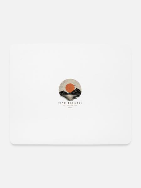 Find Balance – Vintage Mountain Sunset - Mousepad (Querformat) - Weiß