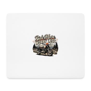 Moto Roulez Plus, Inquiétez-Moins - Tapis de souris (format paysage) - blanc - Devant