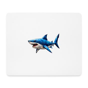 Low Poly Shark - Mouse Pad (horizontal) - white - Front