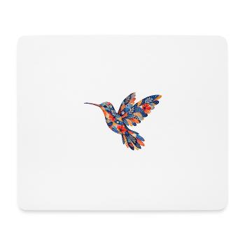 Colibri à motif floral - Tapis de souris (format paysage) - blanc - Devant