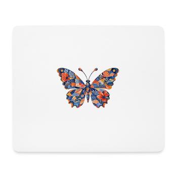 Patchwork Butterfly Pattern - Mouse Pad (horizontal) - white - Front