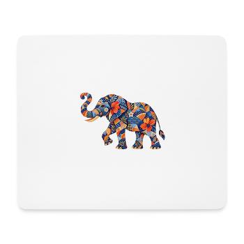 Motif floral d’éléphant en patchwork - Tapis de souris (format paysage) - blanc - Devant