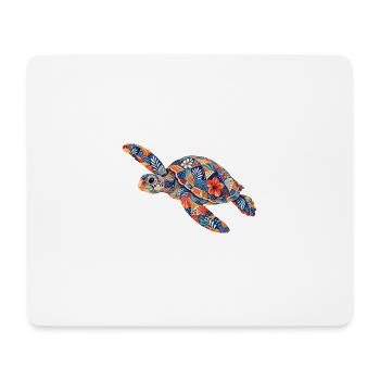 Patchwork Turtle Floral Pattern - Mouse Pad (horizontal) - white - Front