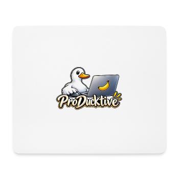 ProDucktive Ente am Laptop - Mousepad (Querformat) - Weiß - Vorne