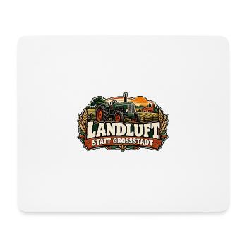 Landluft statt Großstadt Traktor / Landleben - Mousepad (Querformat) - Weiß - Vorne