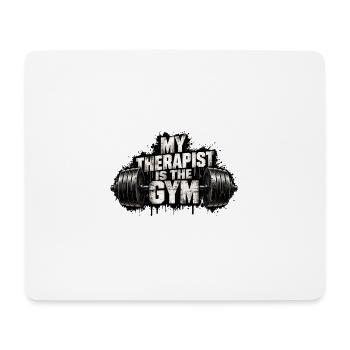 Mein Therapeut ist das Fitnessstudio - Mousepad (Querformat) - Weiß - Vorne