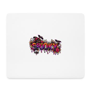 Spooky Katzen Neon-Drip - Mousepad (Querformat) - Weiß - Vorne