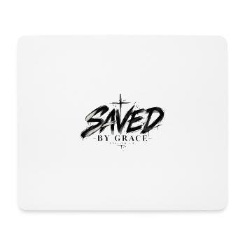Saved by Grace Modernes Christliches Kreuz Design - Mousepad (Querformat) - Weiß - Vorne