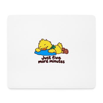 Sleepy Duck – Nur noch fünf Minuten - Mousepad (Querformat) - Weiß - Vorne