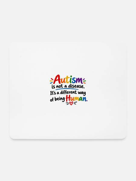 Autismus Akzeptanz Regenbogen Design - Mousepad (Querformat) - Weiß