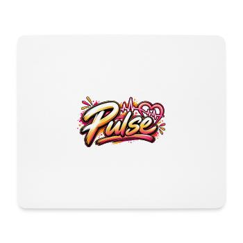 Pulse Graffiti Herz Neonschrift - Mousepad (Querformat) - Weiß - Vorne
