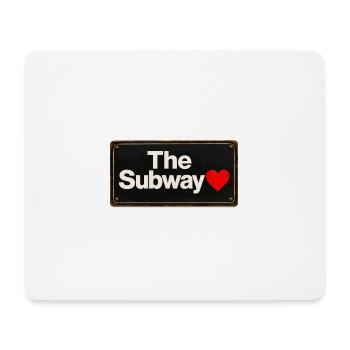 Subway Heart Retro-Schild - Mousepad (Querformat) - Weiß - Vorne