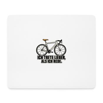 Ich trete lieber, als ich rede – Fahrrad - Mousepad (Querformat) - Weiß - Vorne