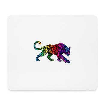 Stammes-Regenbogenpanther - Mousepad (Querformat) - Weiß - Vorne