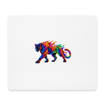 Regenbogen-Brennende Panther - Mousepad (Querformat) - Weiß - Vorne