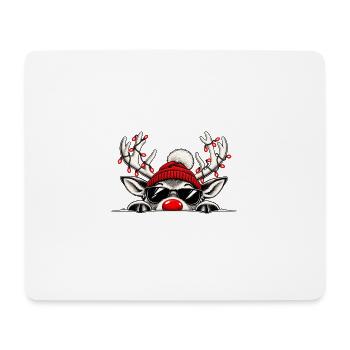 Cooles Weihnachtsrentier – Christmas Peekaboo - Mousepad (Querformat) - Weiß - Vorne