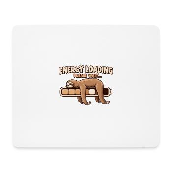 Energy Loading – Lustiges Faultier Akku Design - Mousepad (Querformat) - Weiß - Vorne