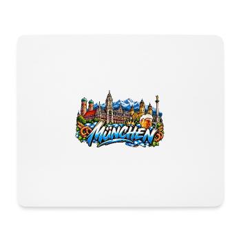 München Collage Bier Skyline König - Mousepad (Querformat) - Weiß - Vorne