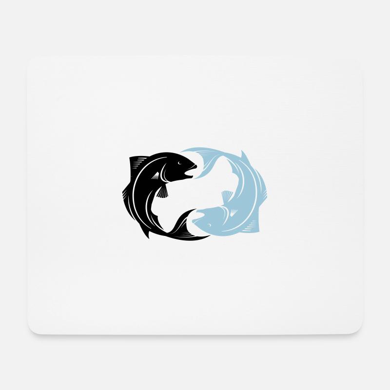 Fisch Yin Yang - Mousepad (Querformat) - Weiß