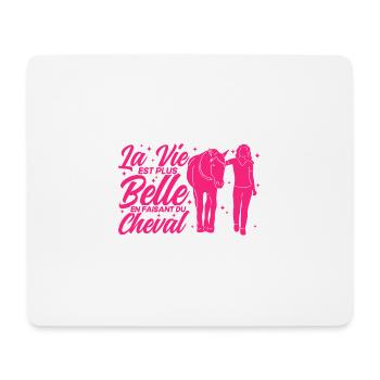 Reiter Pferde Reiten Geschenk - Mousepad (Querformat) - Weiß - Vorne