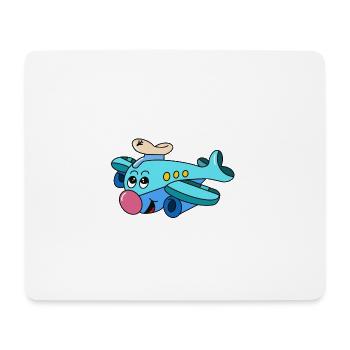 Bruce der Pilot – Cartoon Flugzeug - Mousepad (Querformat) - Weiß - Vorne