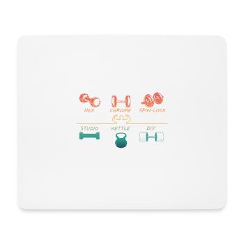 Dumbbell Weights Fitness Gym Workout Training - Mouse Pad (horizontal) - white - Front