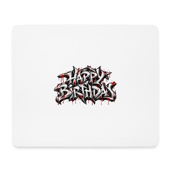 Herzlichen Glückwunsch zum Geburtstag Graffiti Drip: Horror Style! - Mousepad (Querformat) - Weiß - Vorne