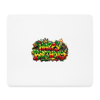Herzlichen Glückwunsch zum Geburtstag Graffiti Rasta: Nur gute Stimmung! - Mousepad (Querformat) - Weiß - Vorne