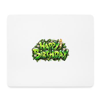 Alles Gute zum Geburtstag Graffiti-Kerze: Naturgeschenk! - Mousepad (Querformat) - Weiß - Vorne
