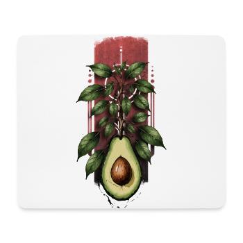 Avocadosprossen: Baum, der aus einer Avocado hervorgeht - Mousepad (Querformat) - Weiß - Vorne