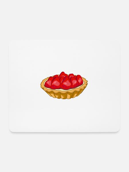 Erdbeer-Tarte - Mousepad (Querformat) - Weiß