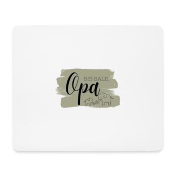 Bis bald, Opa Aufdruck, Elefanten, Olivgrün - Mousepad (Querformat) - Weiß - Vorne